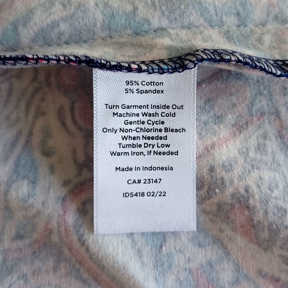 Talbots Crewneck Tee - Scrolling Paisley, Size XLp - Picture 15 of 16